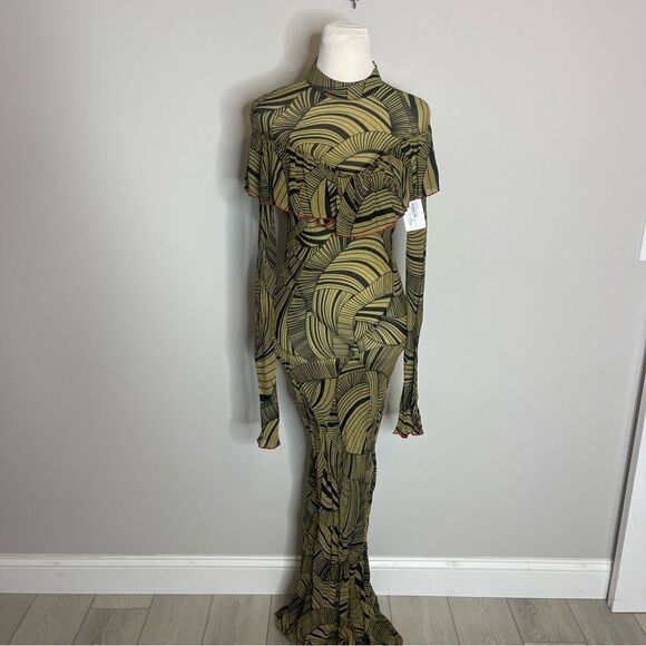 DE LA VALI JOSEPHINE LONG SLEEVE MAXI DRESS NWT Size 8 - Picture 2 of 10